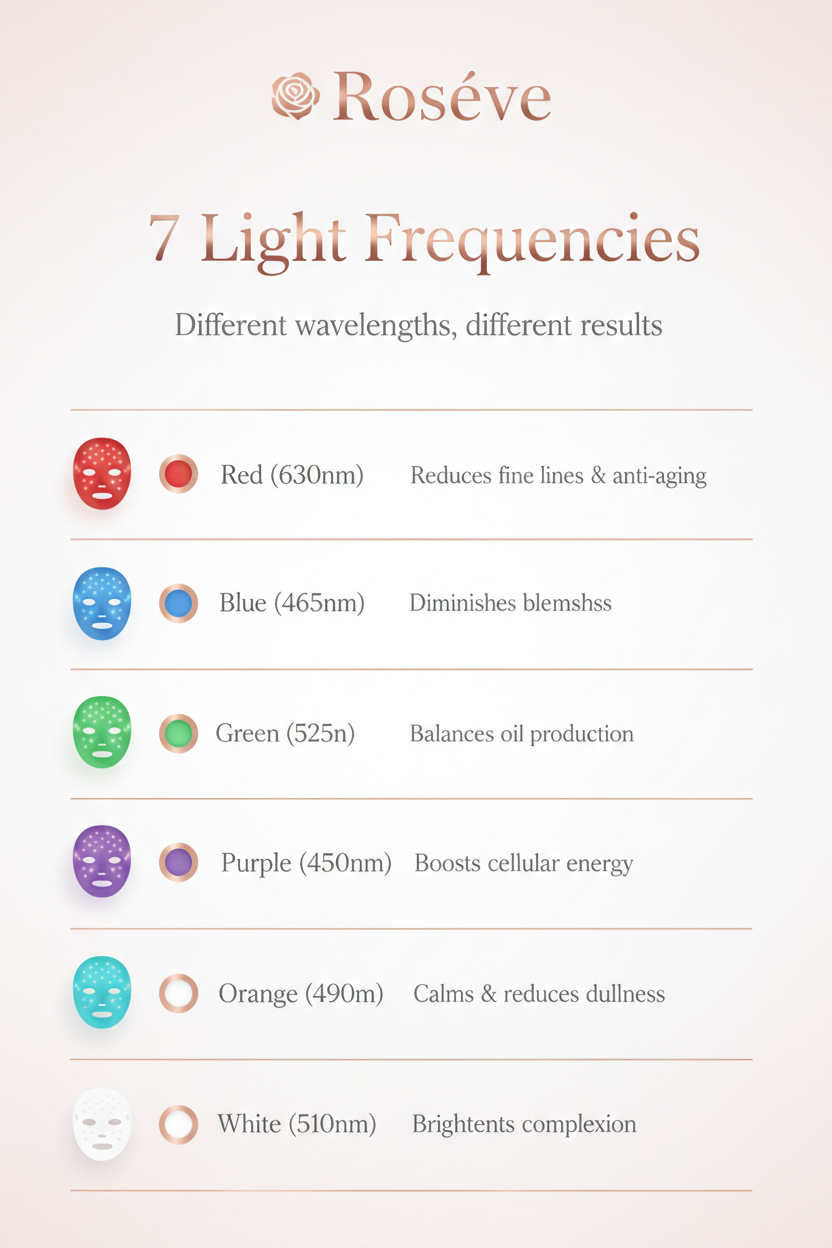 Roséve 7 Light Frequencies Infographic