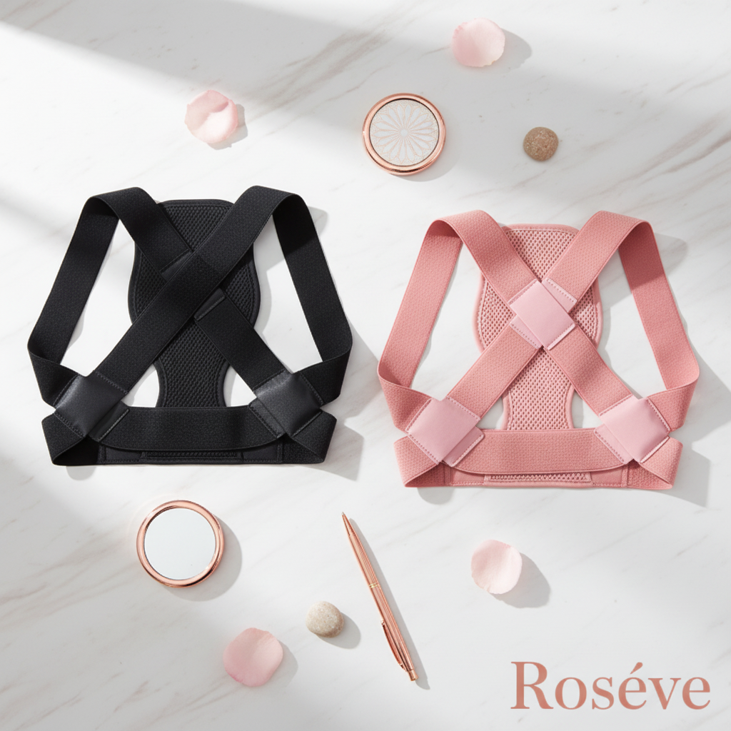 Roséve™ Glow & Stand Tall Bundle — LED Mask + BackEase Posture Corrector