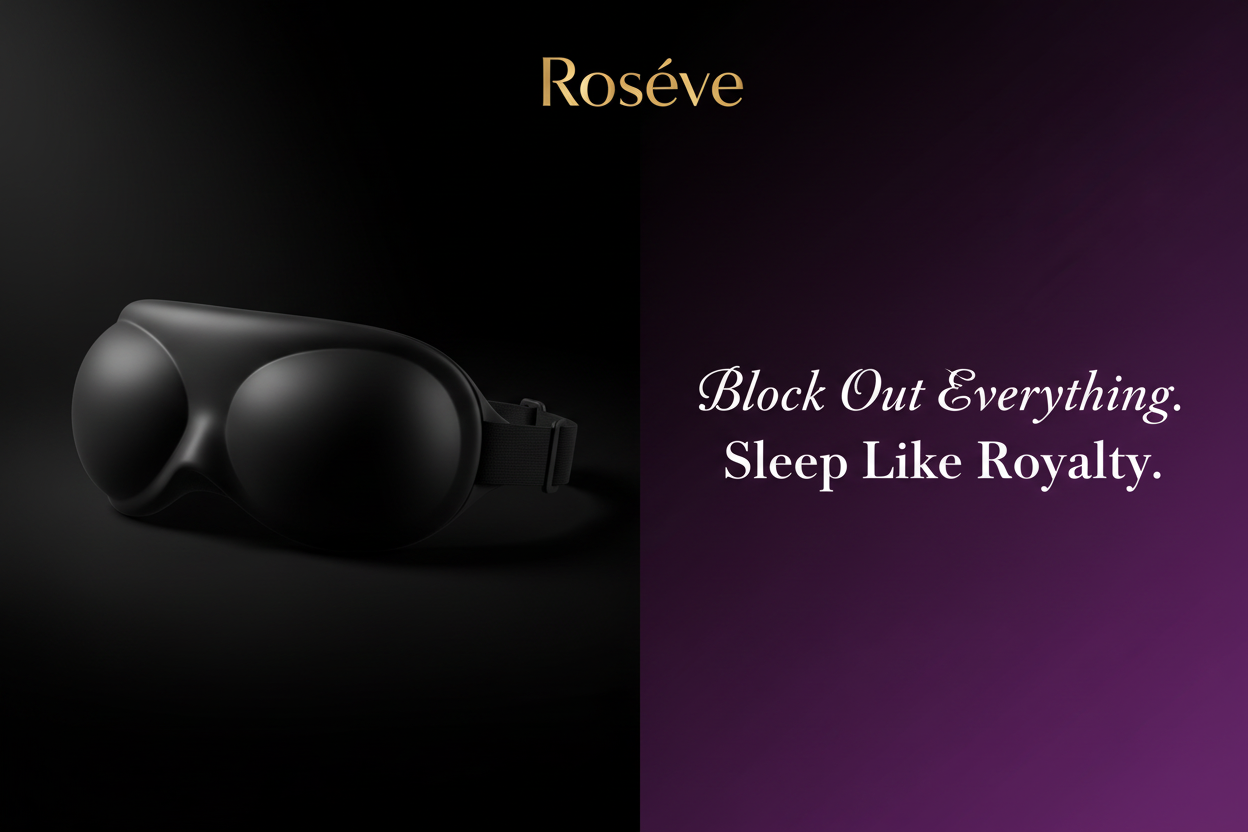 Roséve™ CloudRest 3D Sleep Mask — Zero Pressure, Pure Comfort